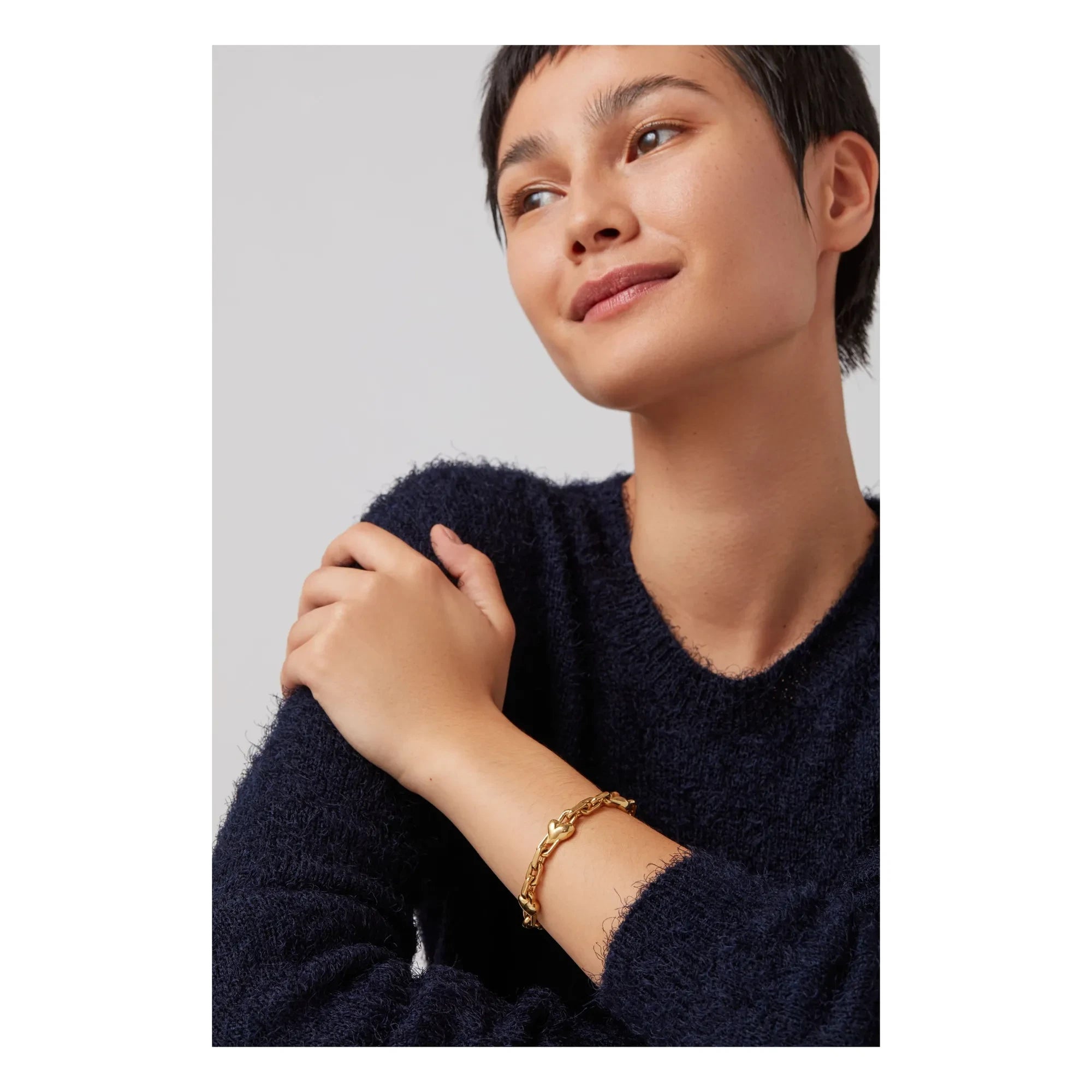 Jenny Bird - Pulsera de cadena Art Heart | Oro