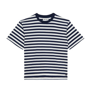 Smallable Kid - Camiseta de algodón orgánico a rayas Nils | Azul negro