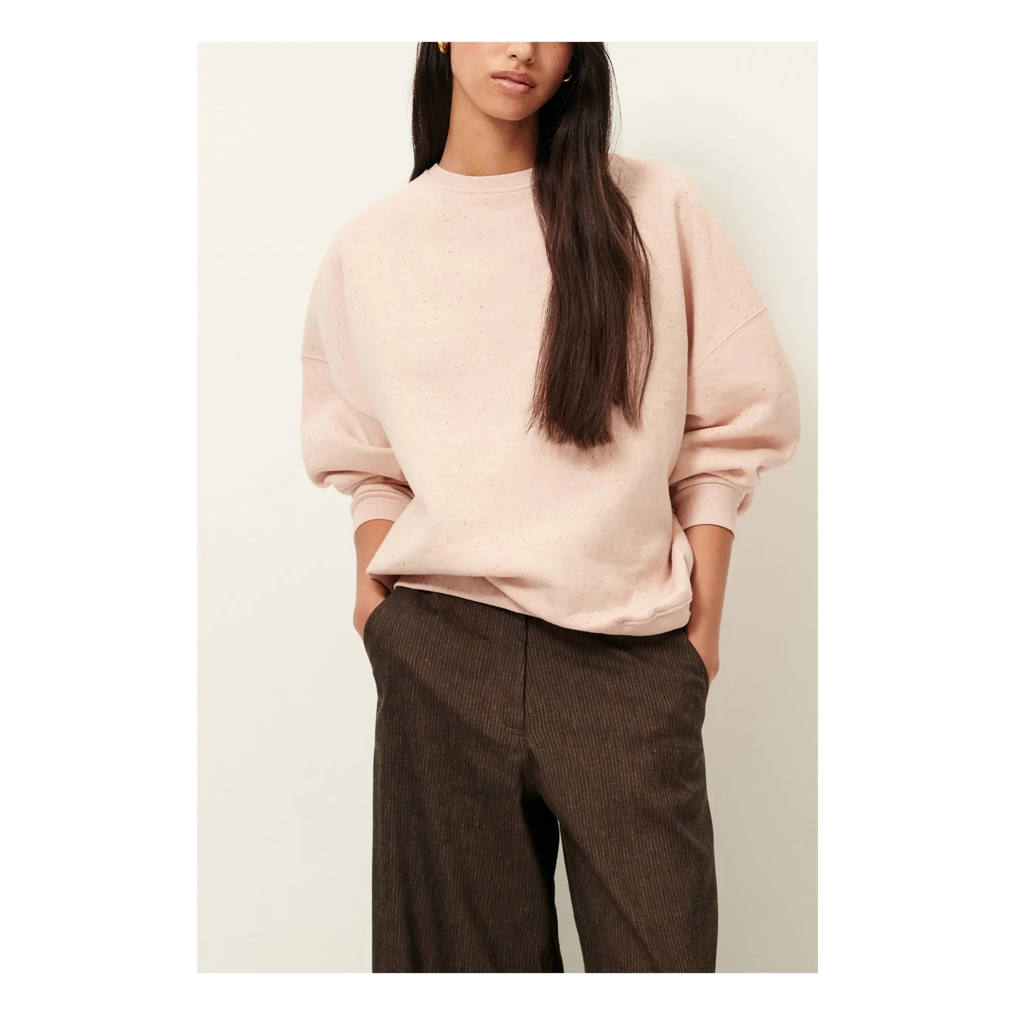 Sessùn - Sudadera Chebbi Oversize de algodón orgánico y reciclado | Rosa jaspeado