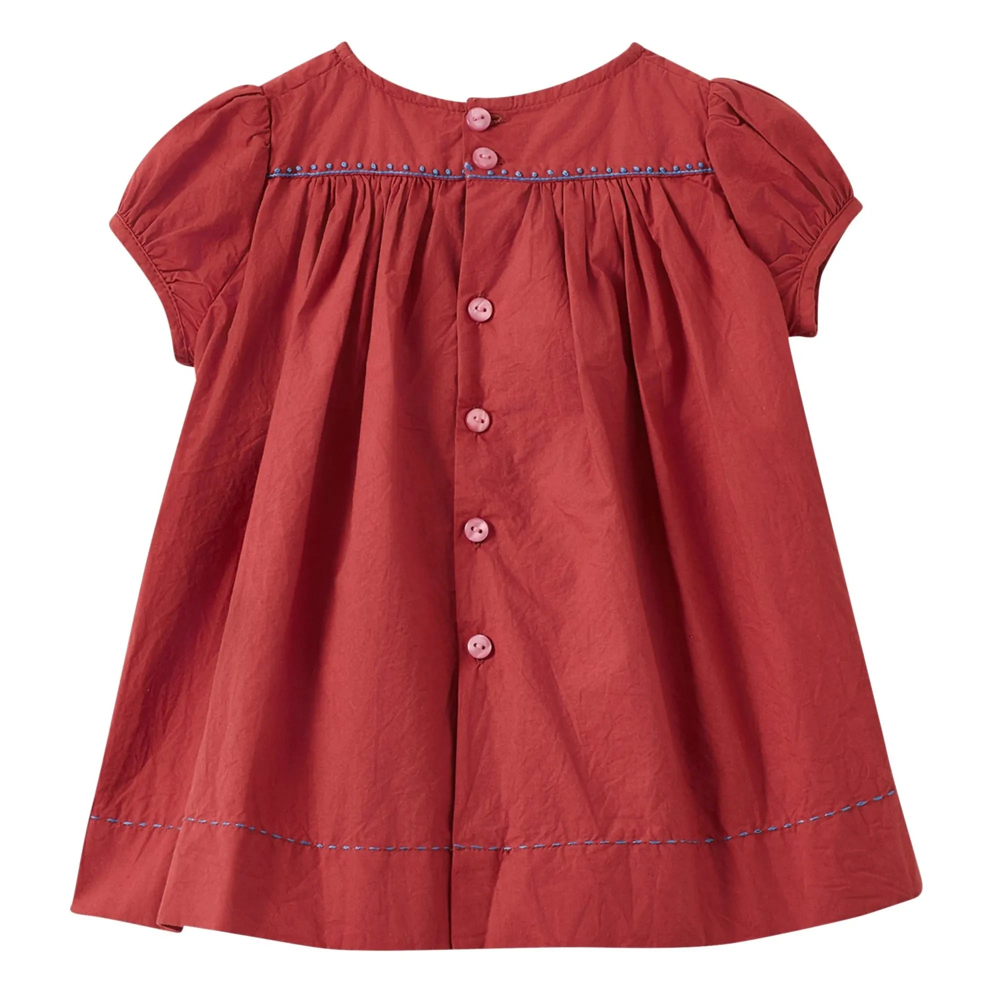 Caramel - Vestido y cubrepañal fruncido (smock) Moringa | Burdeos