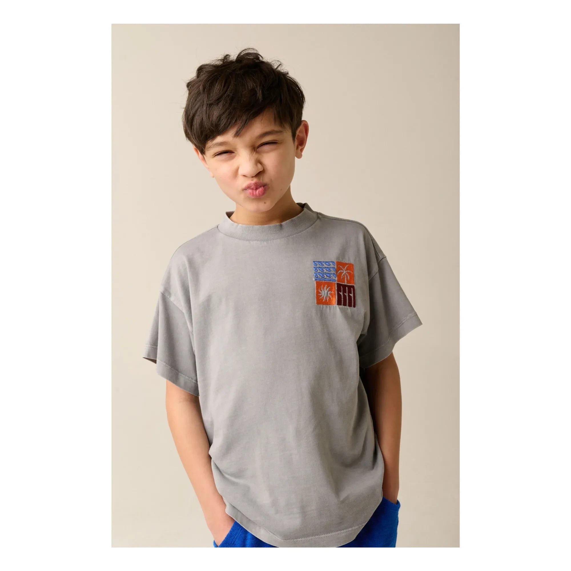 Tumble N'Dry - Camiseta holgada Sunbury Algodón orgánico | Gris claro