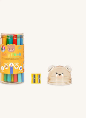 Legami - Set de lápices de colores Teddy Friends de 24 piezas