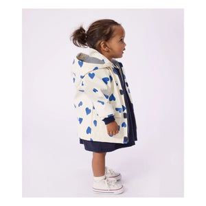 Petit Bateau - Gabardina icónica con corazones de fibras recicladas para bebé | Marfil