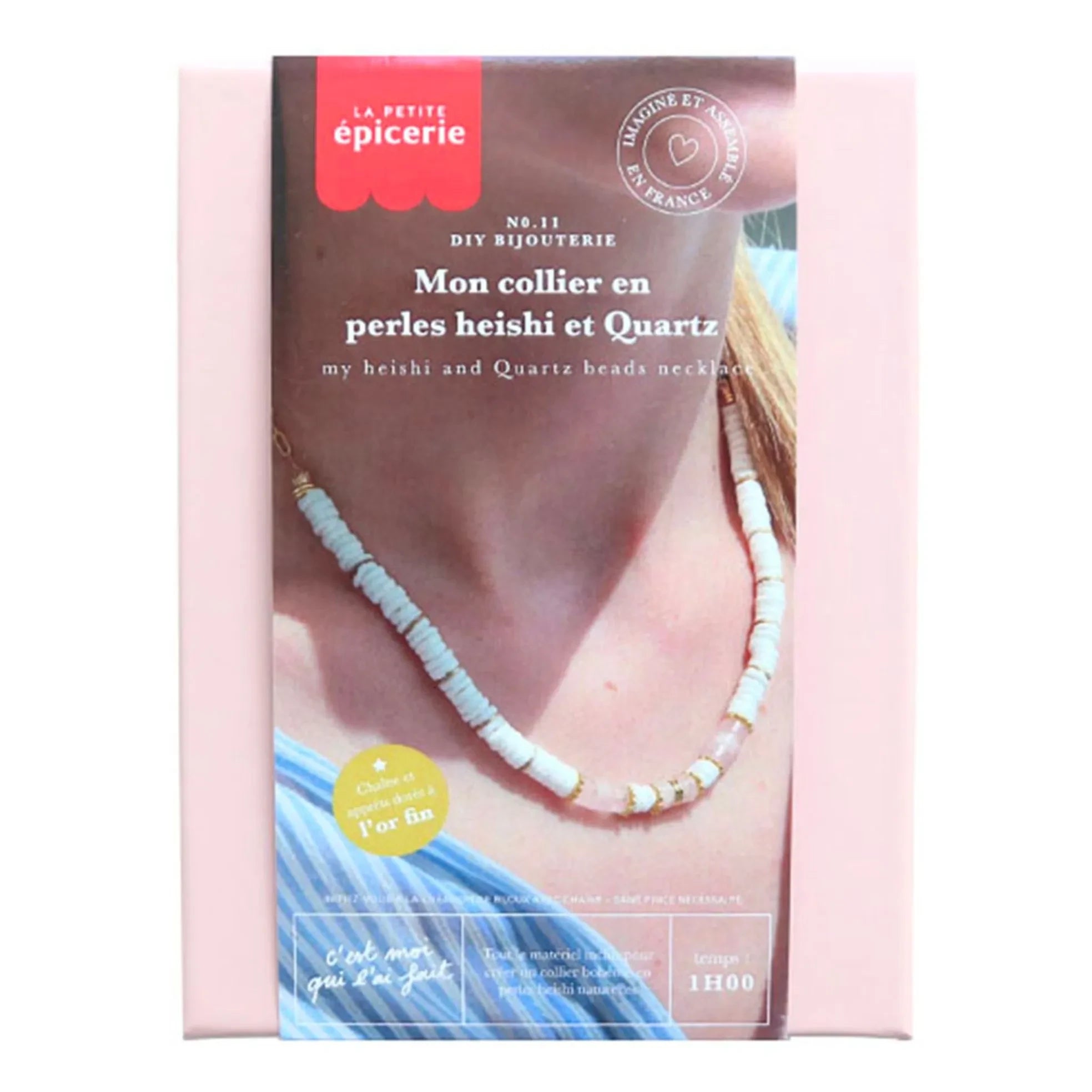 La Petite Épicerie - Kit de bricolaje - Mi collar de cuentas heishi y de cuarzo
