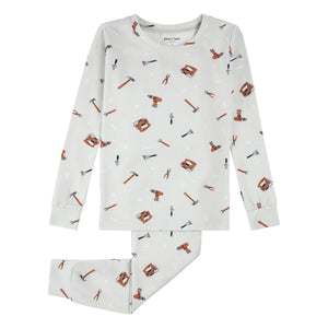 Petit Lem - Pijama de herramientas de algodón orgánico y modal | Gris