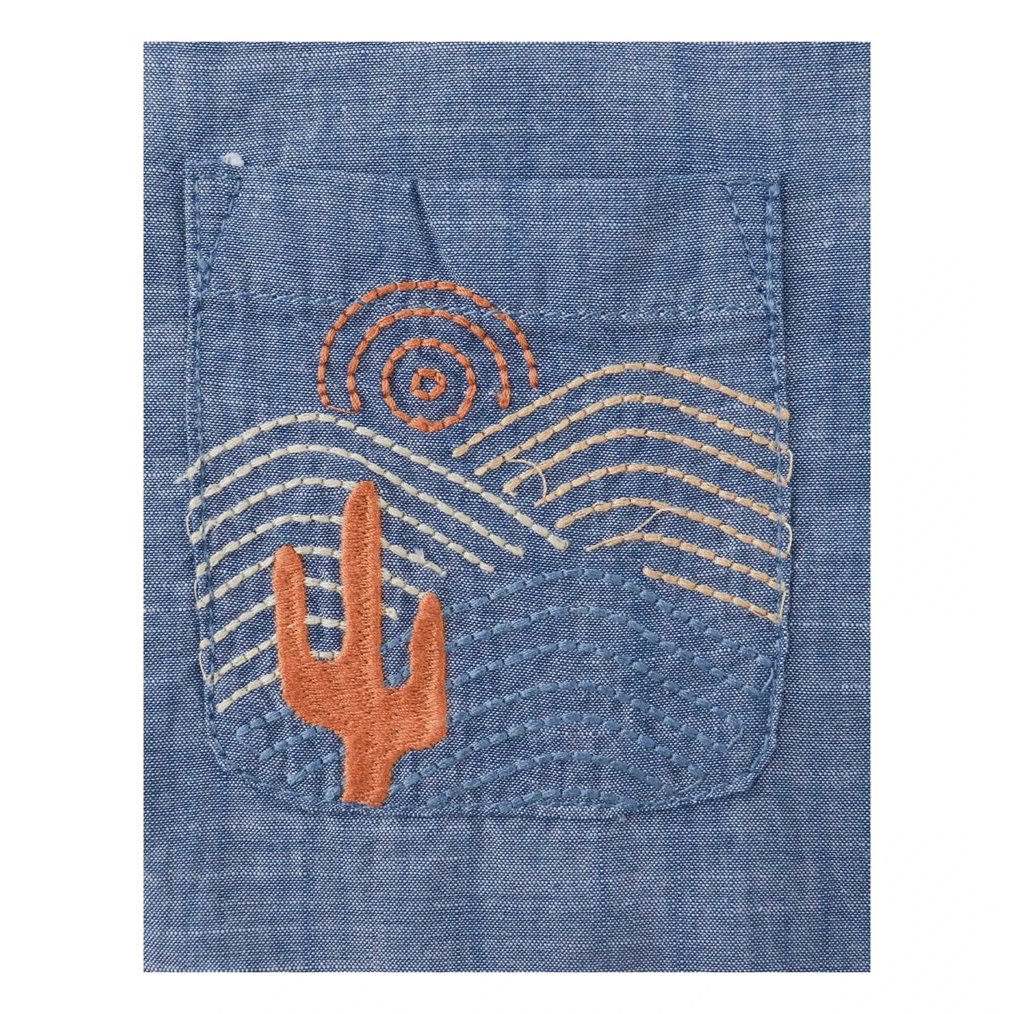 Gingersnaps - Camisa Chambray Bordada Lewis | Azul