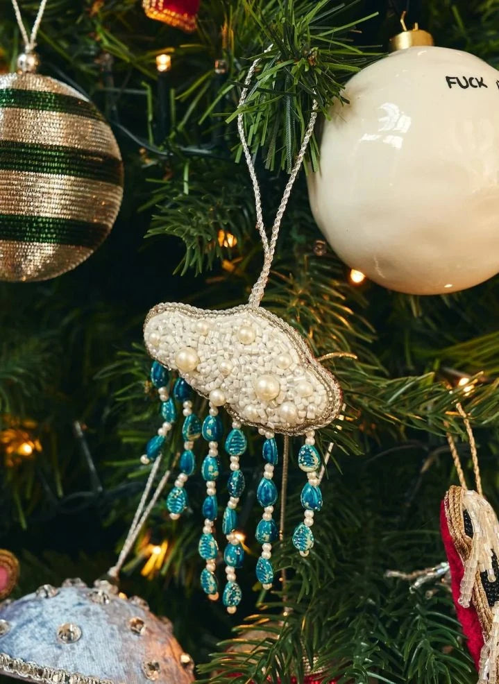 Anna + Nina - Adorno de Año Nuevo con Perlas | Blanco
