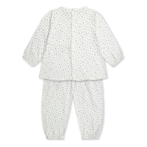 Sleepy Doe - Pijama de gasa con estampado floral de algodón orgánico | Blanco