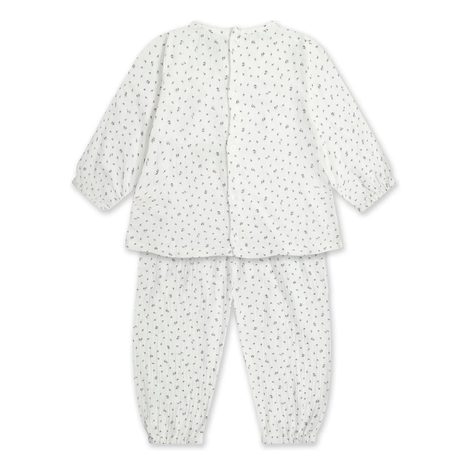 Sleepy Doe - Pijama de gasa con estampado floral de algodón orgánico | Blanco