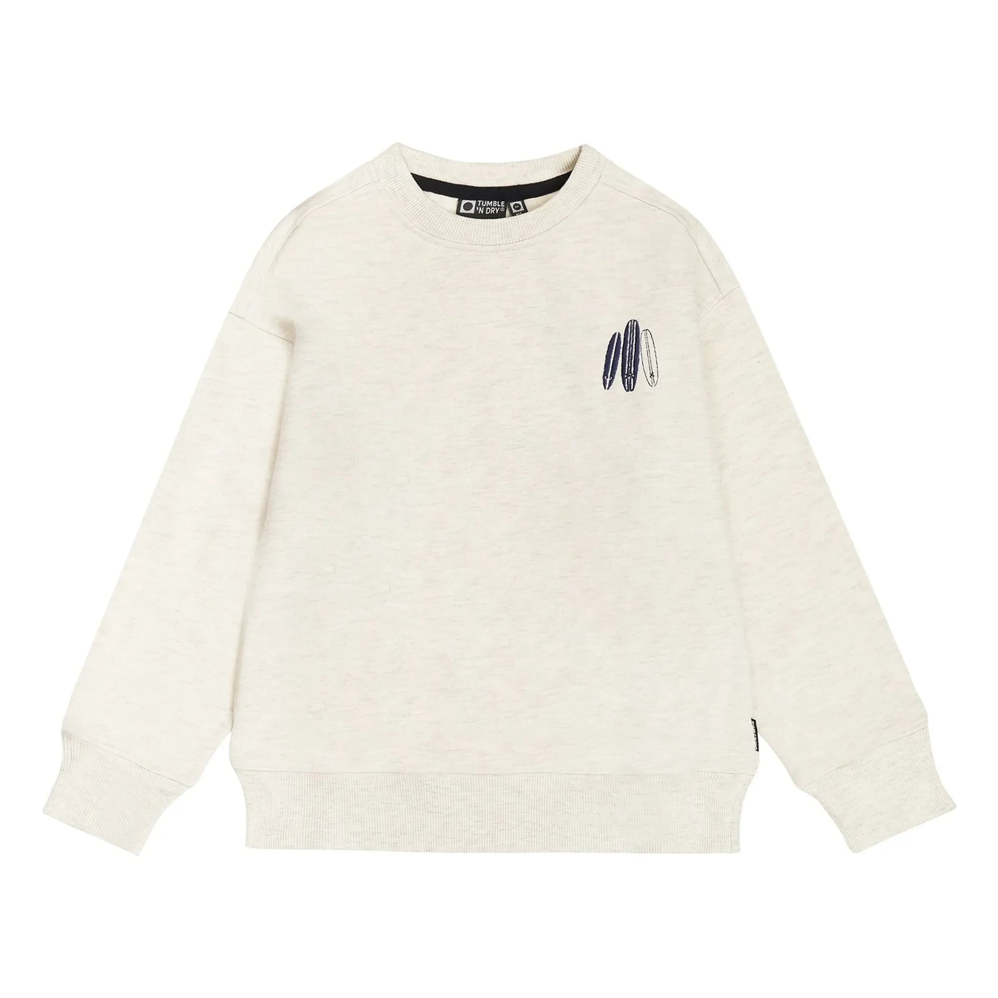 Tumble N'Dry - Sudadera oversize de algodón orgánico Seashore | Blanco jaspeado