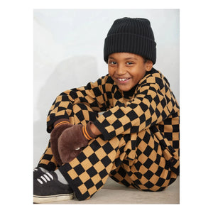 Mini Rodini - Organik Pamuklu Mesh Damier Pantolon | Kahverengi