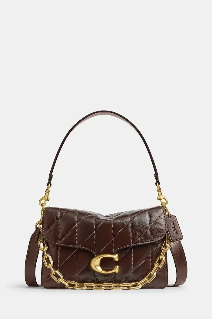 Bolso de hombro Coach Tabby Chain de cuero acolchado