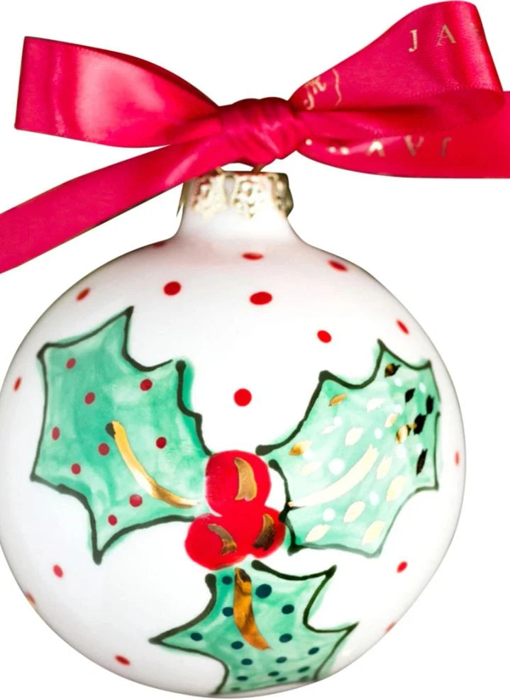 Jayne Redmond - Bola de Navidad de Porcelana Holly