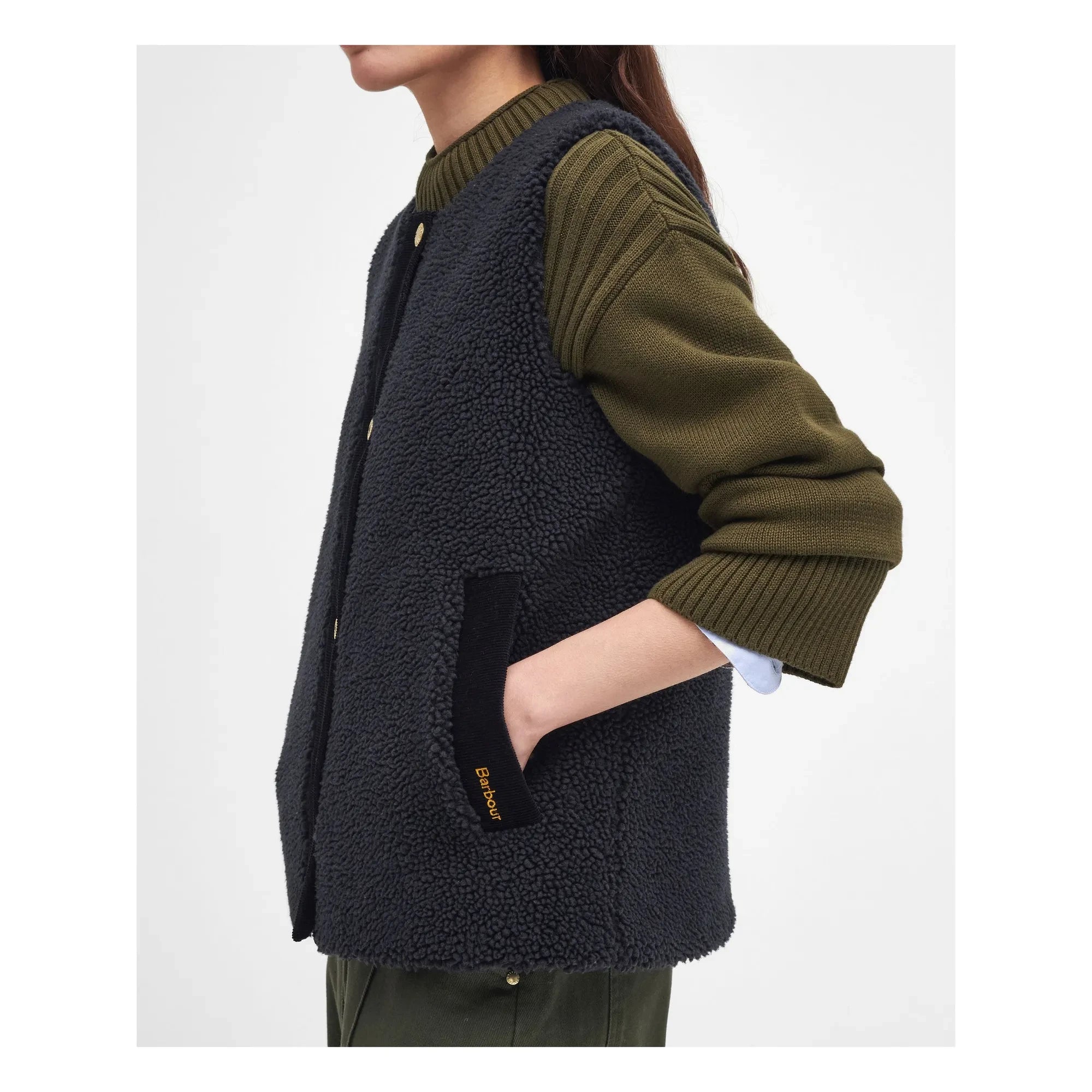 Barbour - Dulsie Shearling Kolsuz Ceket | Siyah