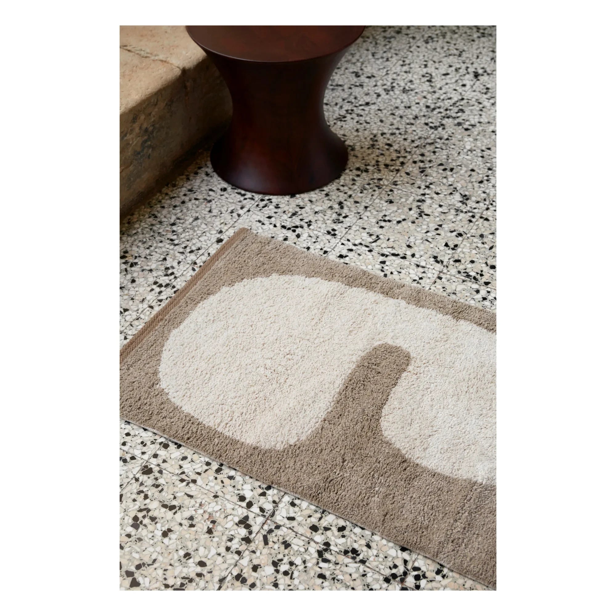 Ferm Living - Alfombra de baño Lay | Marrón Topo