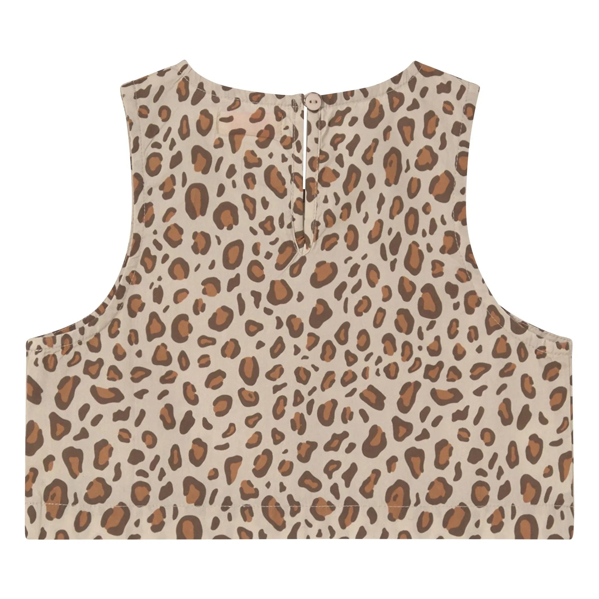 Tinycottons - Top Popelín Leopardo | Marrón