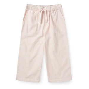 Copenhagen Colors - Pantalones con cordón a rayas de seersucker de algodón orgánico | Rosa pálido