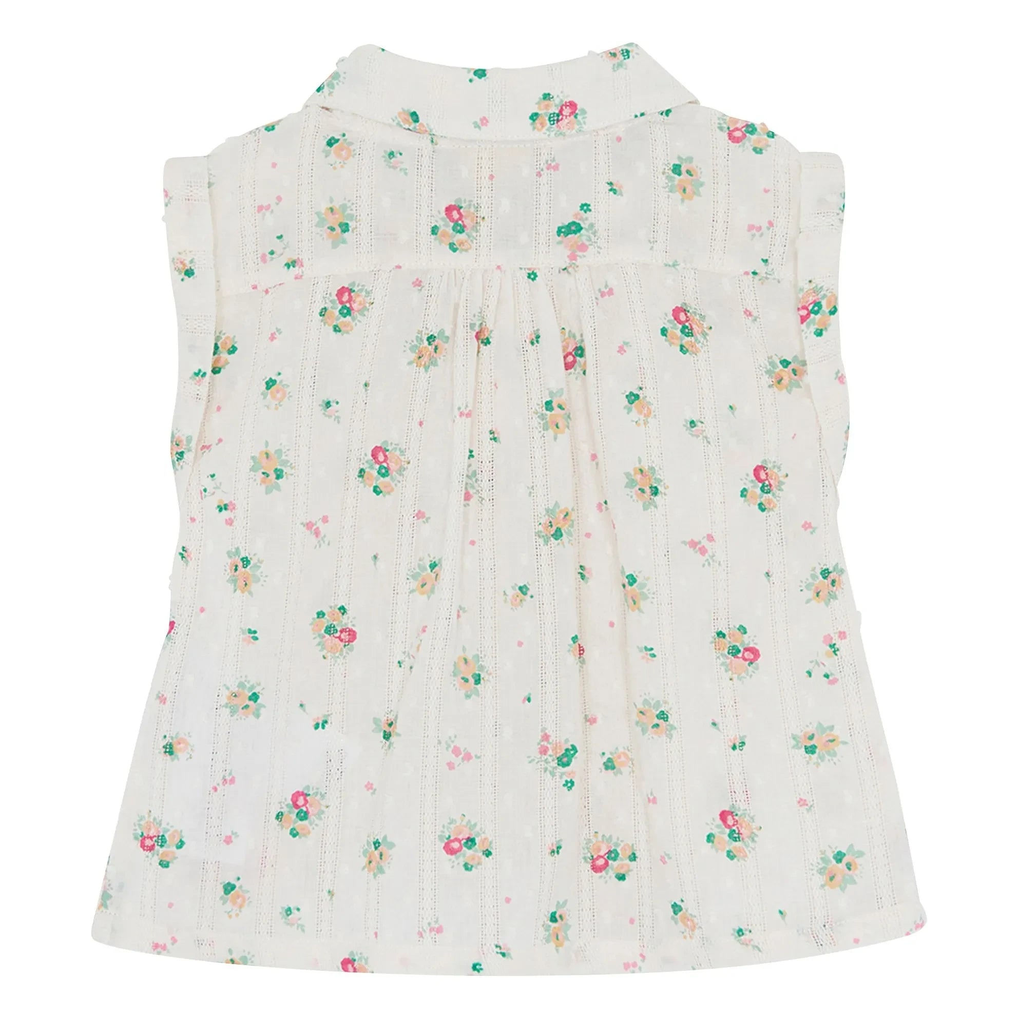 Bonton - Camisa con cuello Claudine Lorelei Bouquets | Crudo
