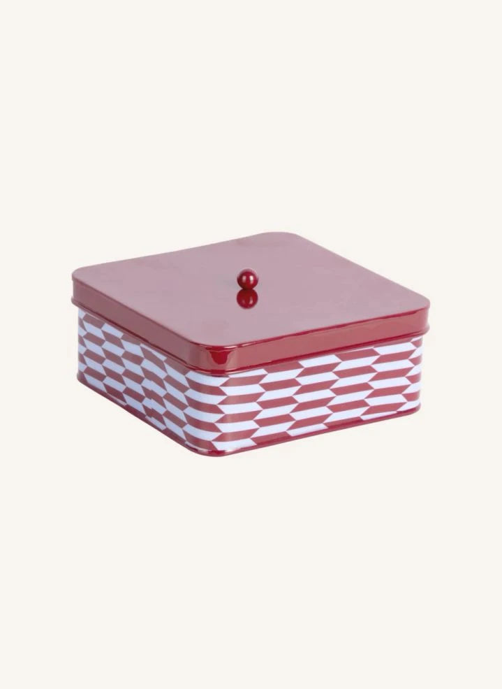 Present Time - Caja de Almacenamiento de Metal con Diseño Salerno | Rojo