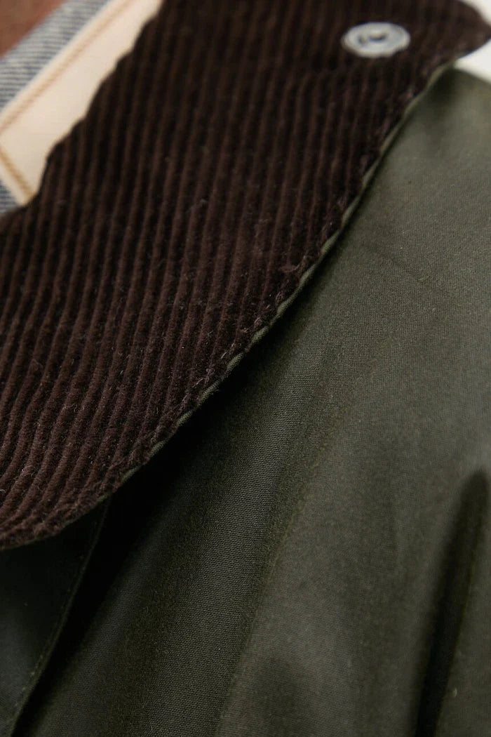 Chaqueta Barbour larga de algodón para hombre