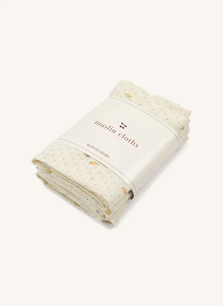 Konges Sløjd - Lemon Dot Organik Pamuk Bebek Bezleri - 3'lü Set | Sarı