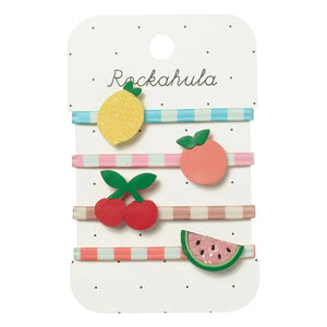 Rockahula Kids - Set de 4 coleteros con frutas | Crudo