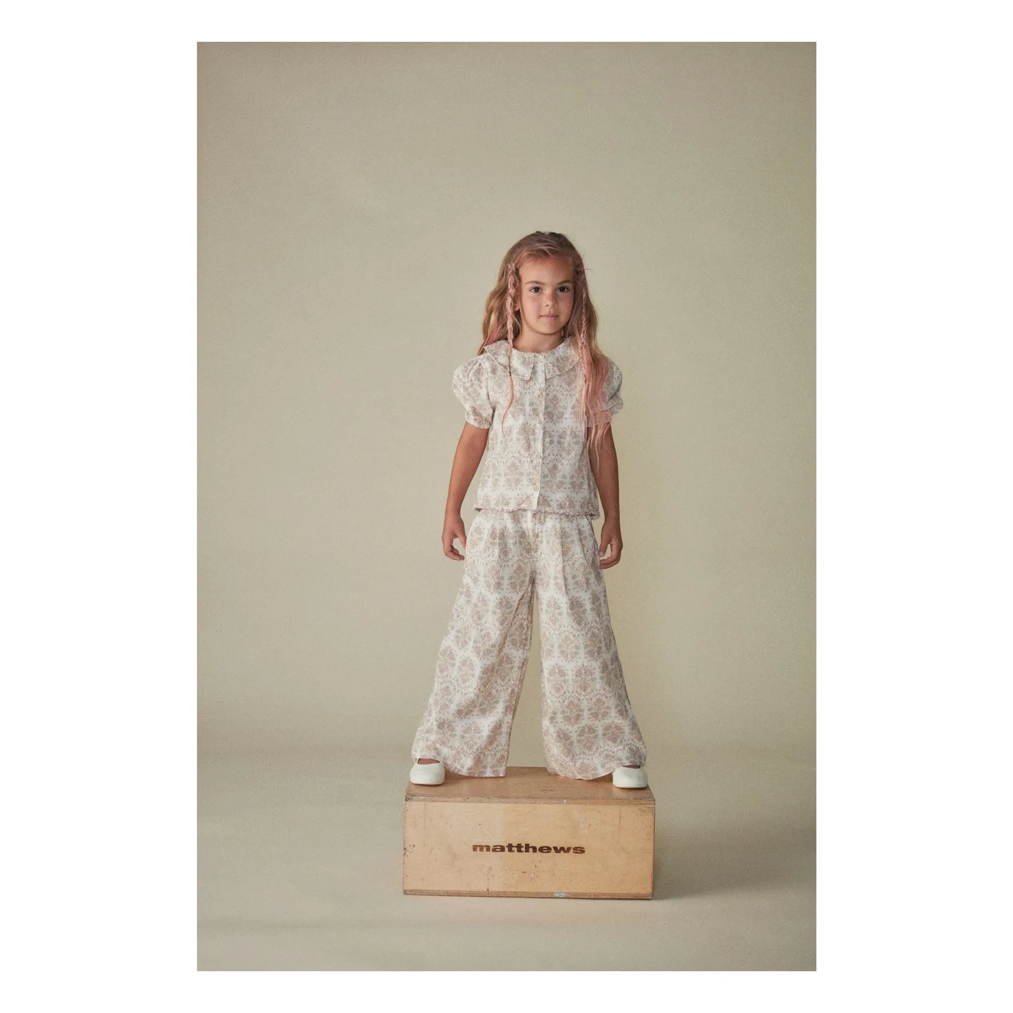 Coco au Lait - Blusa floral de algodón orgánico | Crudo