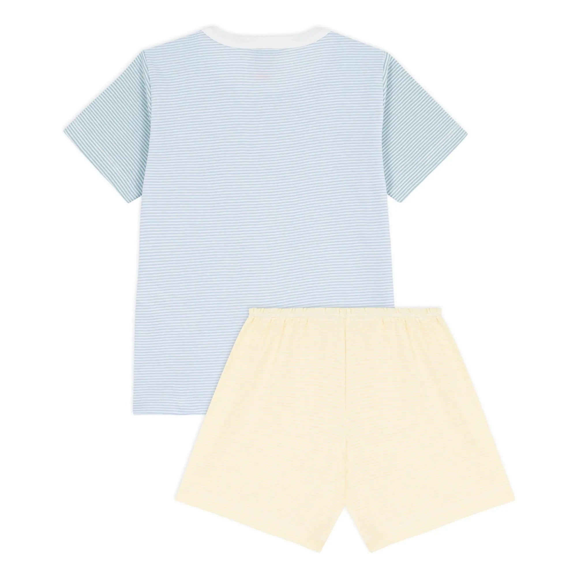 Petit Bateau - Pantalones cortos de pijama a rayas con bloques de color Milleraies | Azul