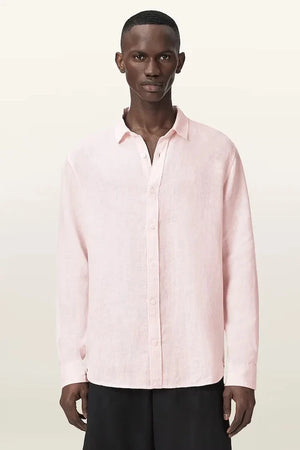 AllSaints camisa de lino para hombre LOOM
