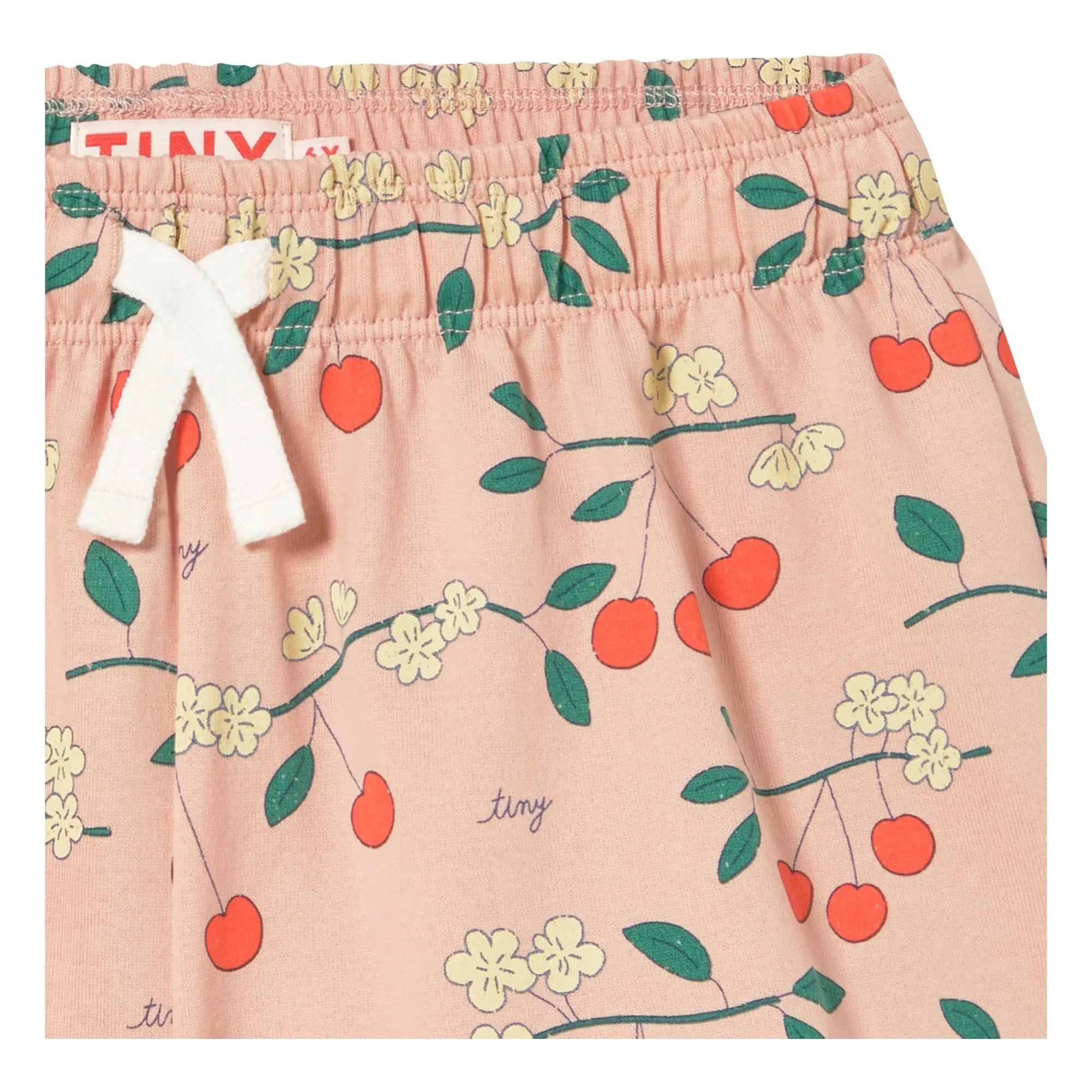 Tinycottons - Pantalones Cortos de Algodón Orgánico con Estampado de Cerezas | Rosa