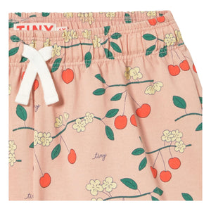 Tinycottons - Pantalones Cortos de Algodón Orgánico con Estampado de Cerezas | Rosa