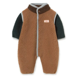 Tinycottons - Chaqueta de piloto con bloques de color estilo sherpa | Marrón