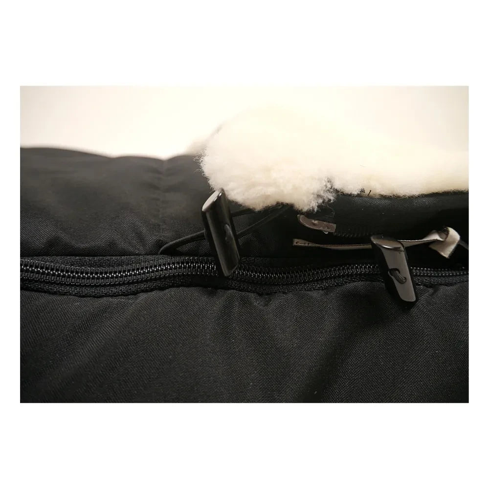 Kaiser - Saco de piel de oveja prémium para pies | Negro