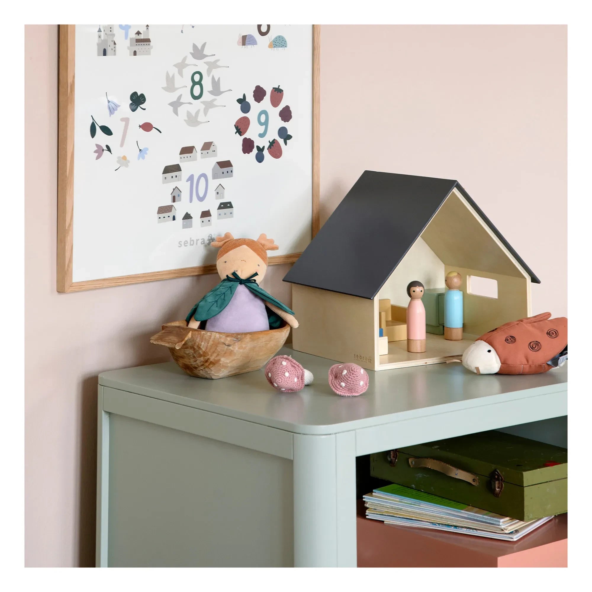 Sebra - Casa de muñecas de madera y accesorios