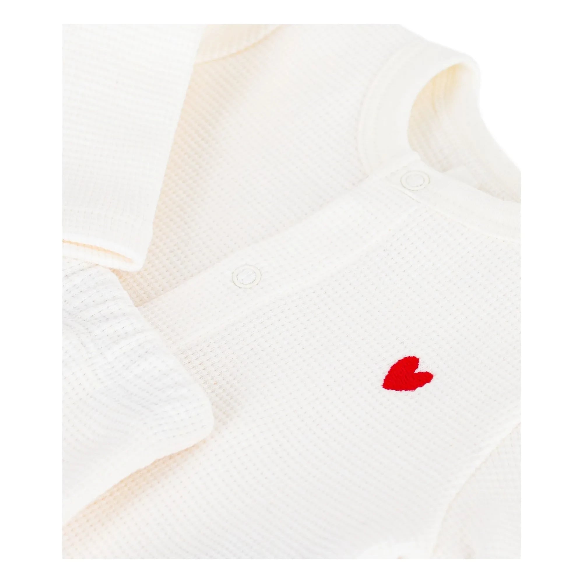 Petit Bateau - Organik Pamuk Petek Desenli Hırka ve Pantolon Seti | Beyaz