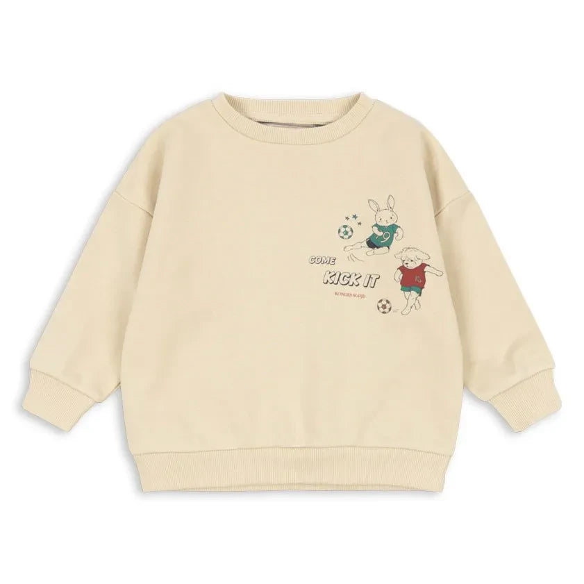 Konges Sløjd - Lou Football Organik Pamuklu Sweatshirt | Bej