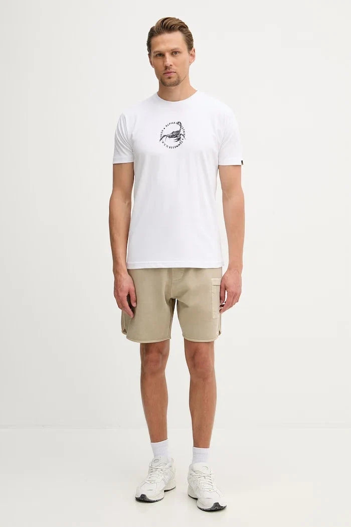 Camiseta Alpha Industries de algodón para hombre con estampado de escorpión en la espalda