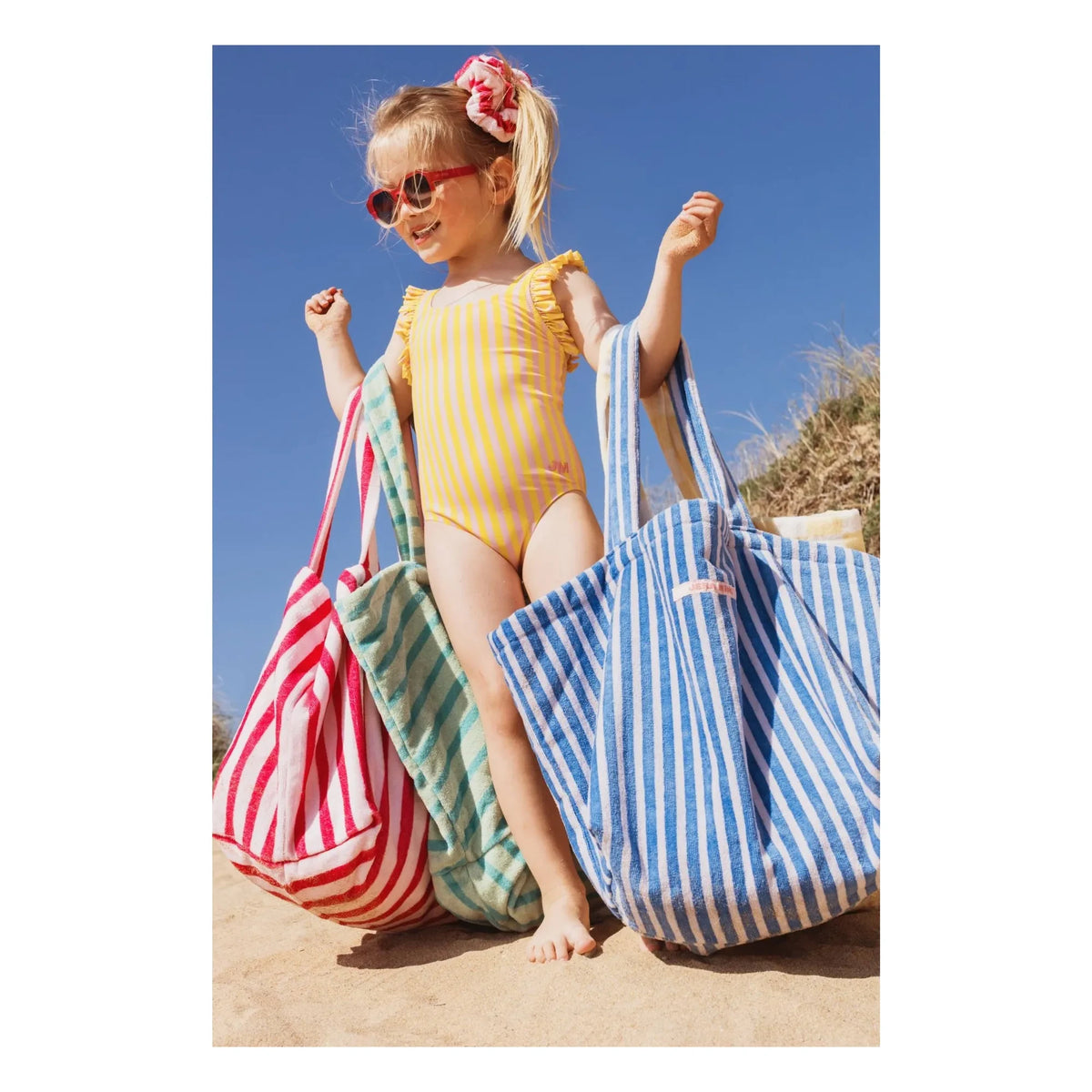 Jera Mini - Bolso de playa a rayas | Azul real
