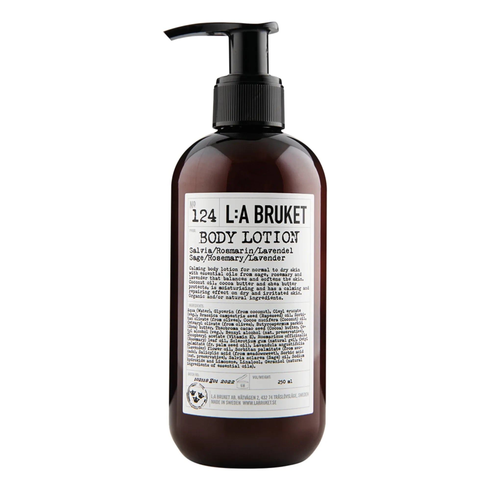 L:A BRUKET - Loción corporal de salvia, romero y lavanda 124 - 240 ml