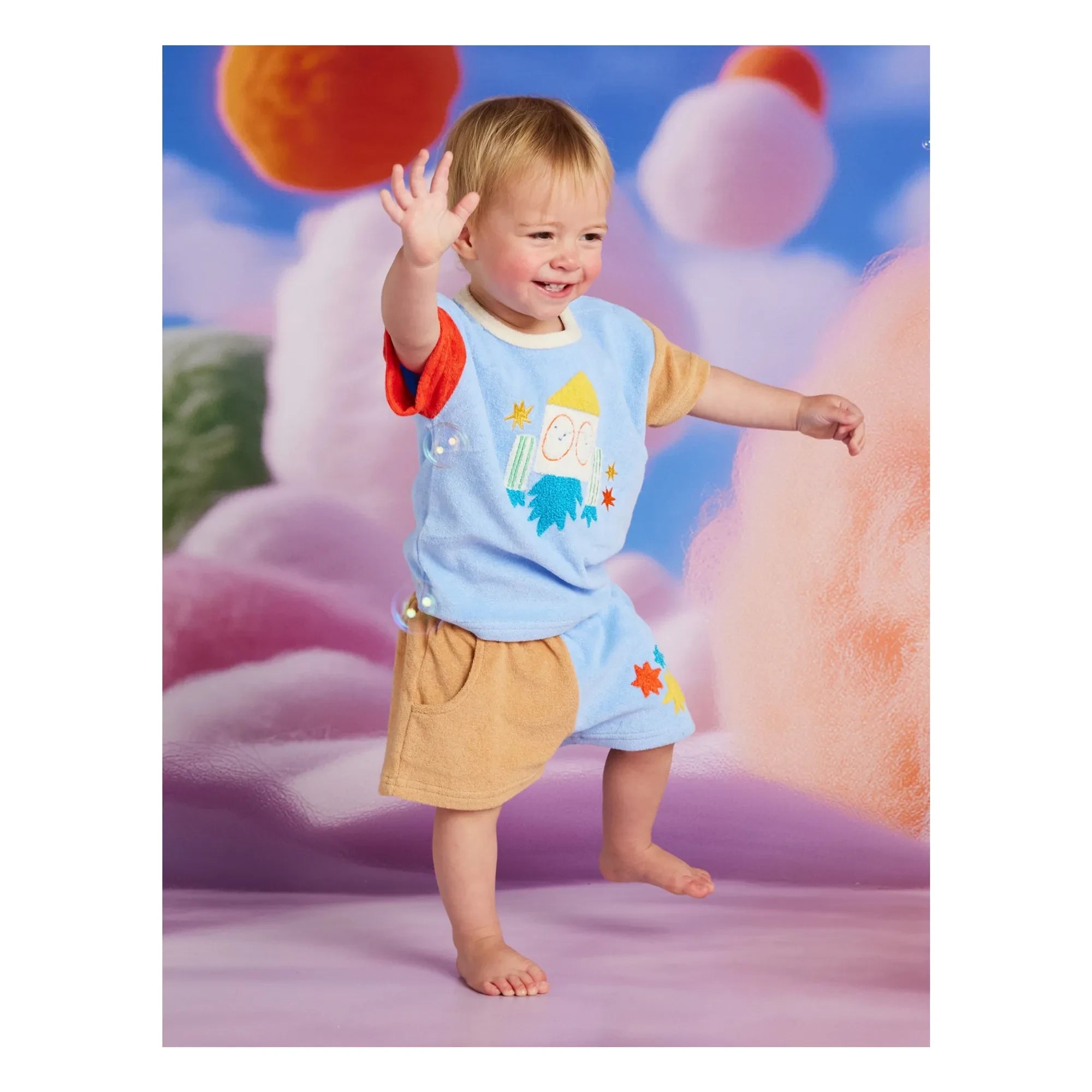 Halcyon Nights - Pantalones cortos Terry star | Azul claro