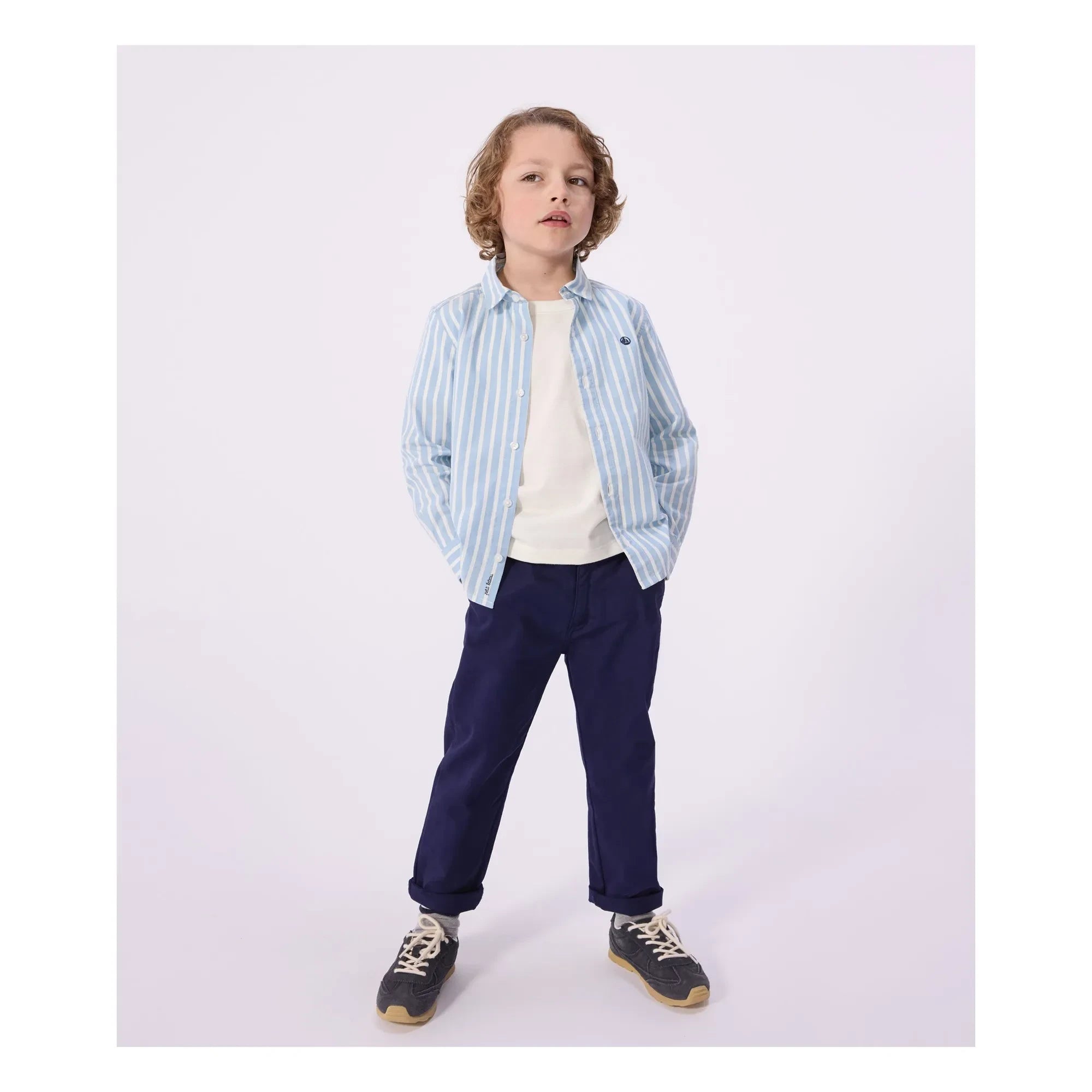 Petit Bateau - Pantalón de gabardina chino beige