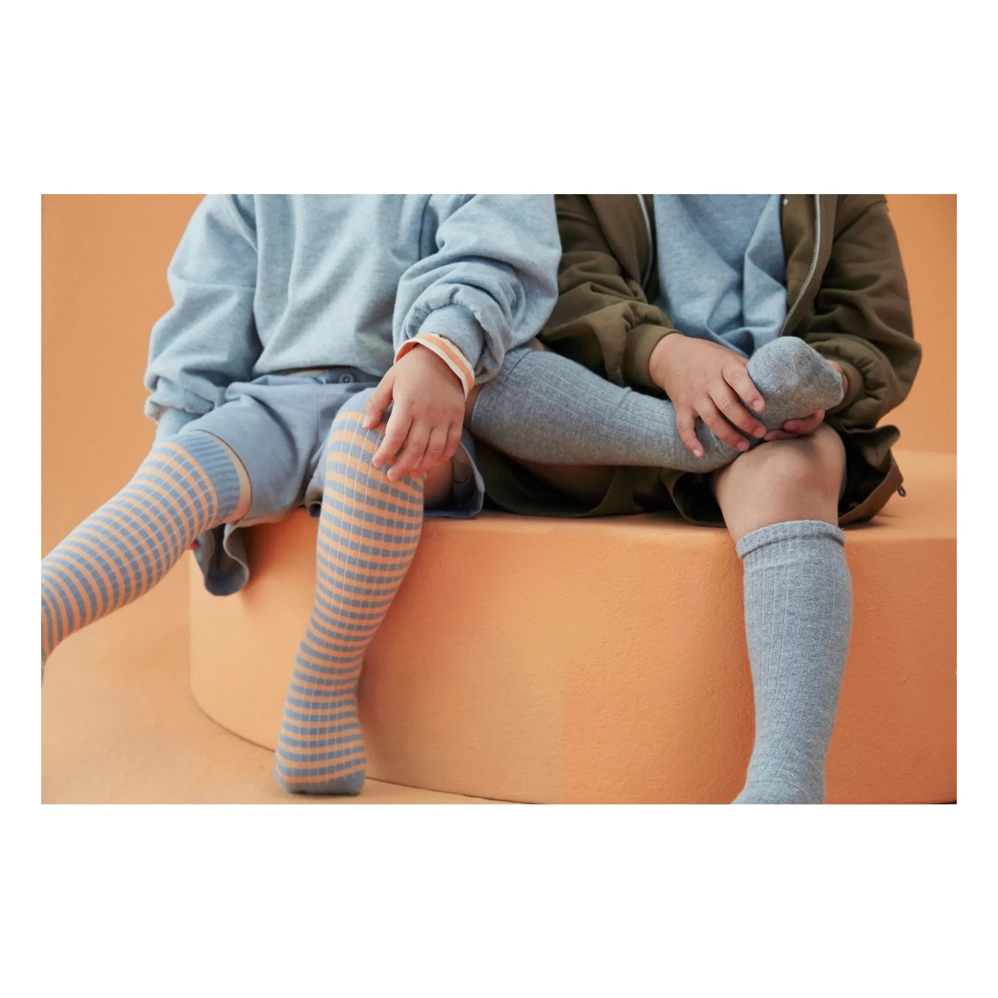 Gray Label - Calcetines cortos de algodón orgánico a rayas | Albaricoque