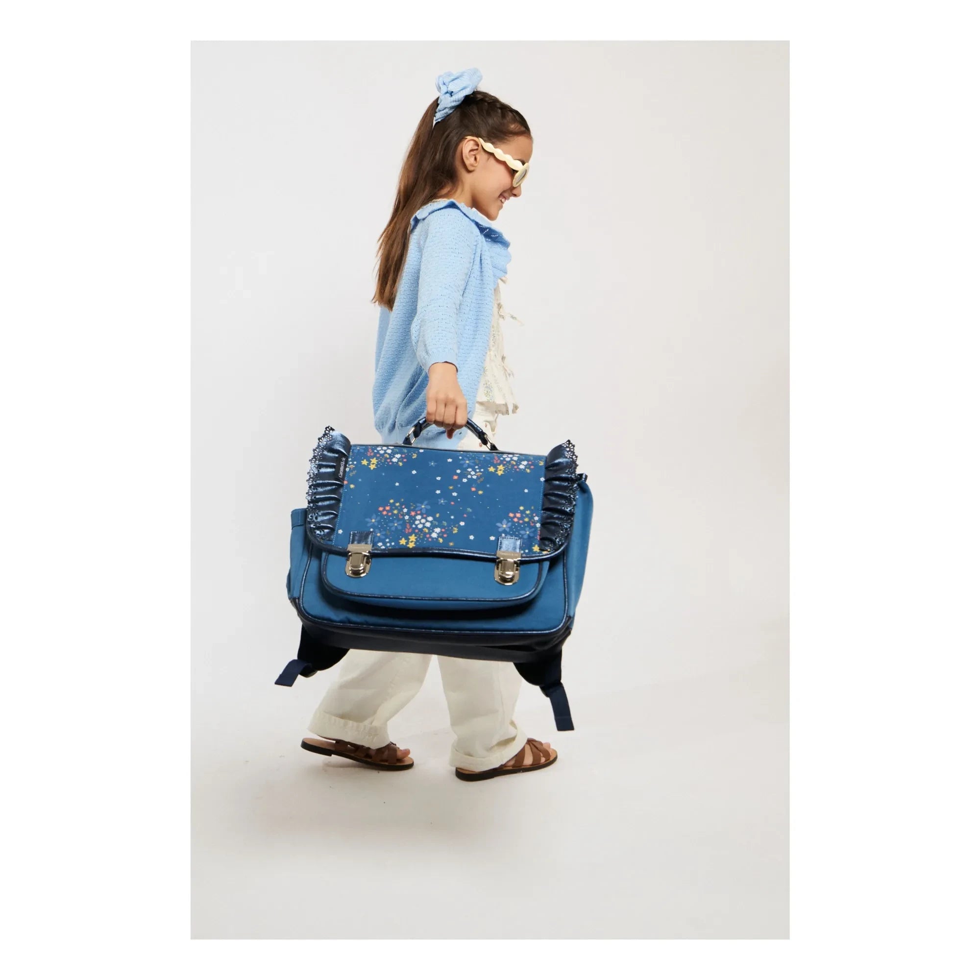 Caramel & Cie - Bolso bandolera con volantes Stella | Azul marino