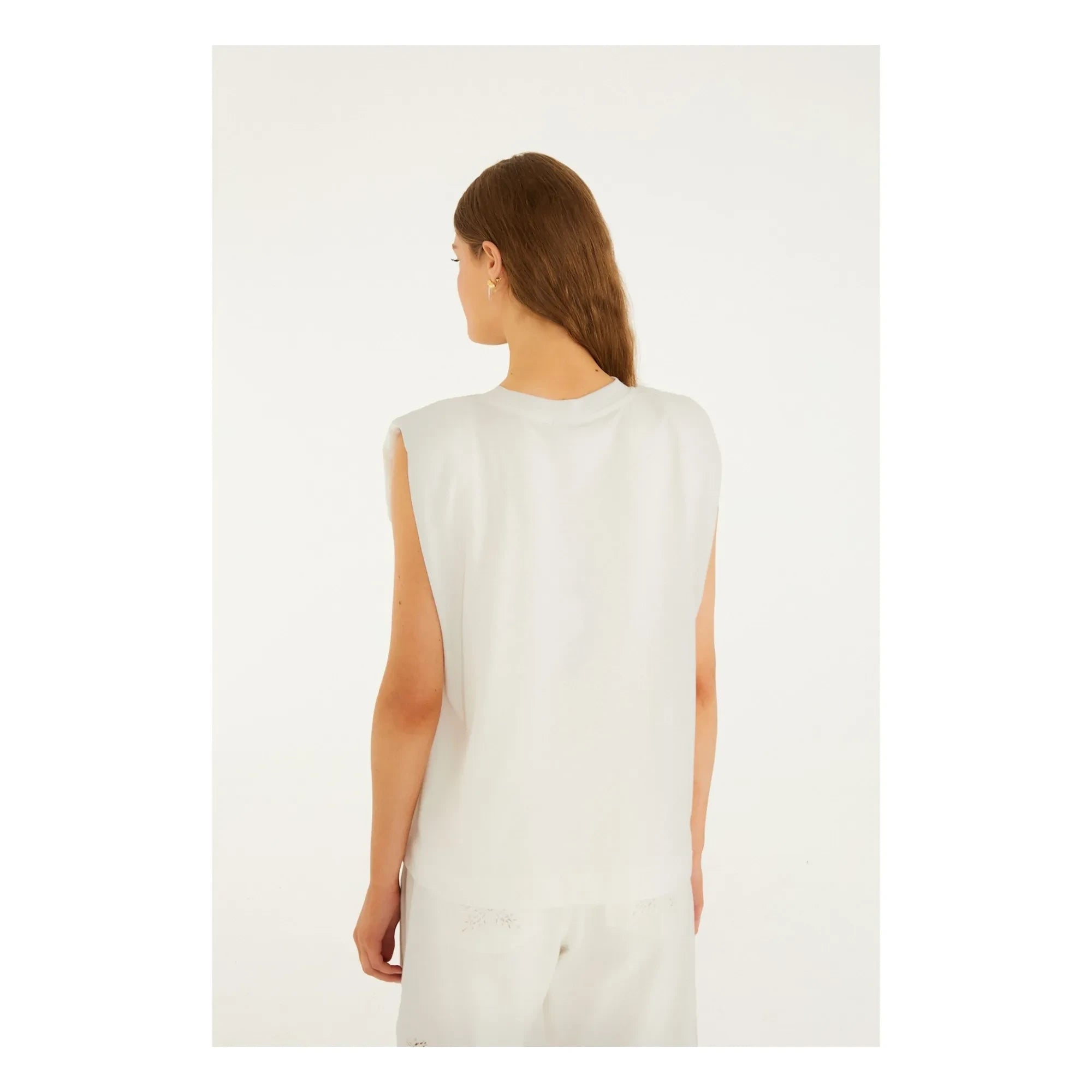 Farm Rio - Camiseta con hombreras Rio | Blanco
