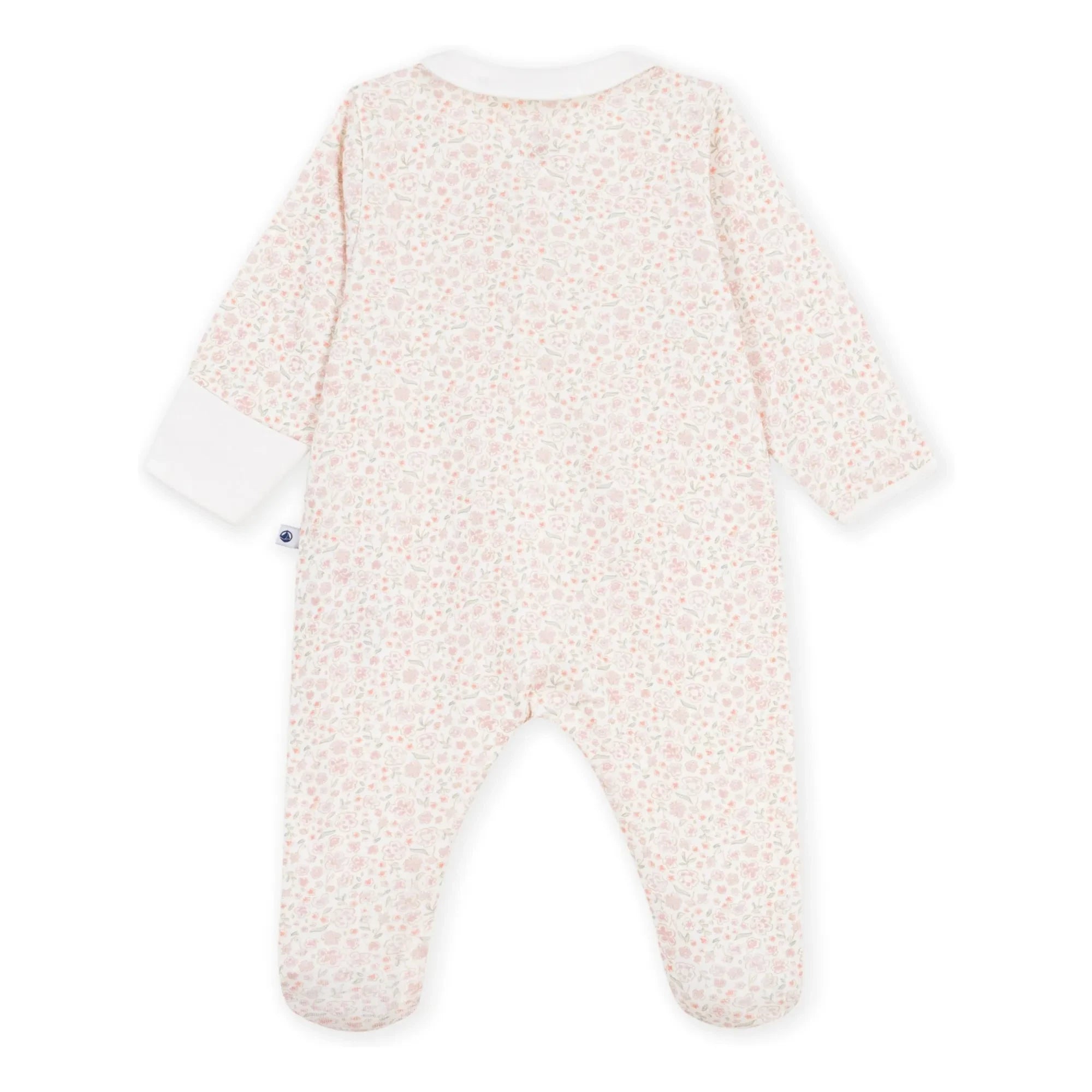 Petit Bateau - Pyjamas Dors Bien Çiçekli Organik Pamuk | Beyaz