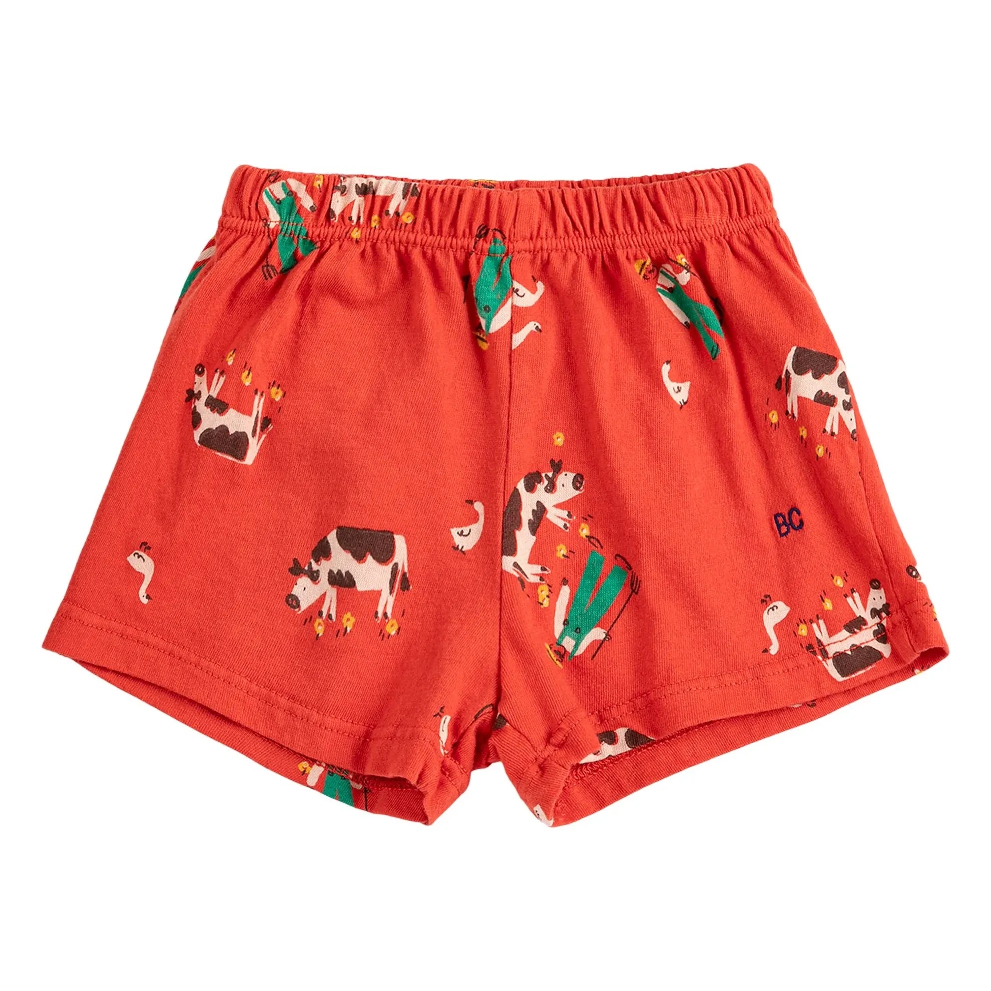 Bobo Choses - Pantalón corto de granja de algodón orgánico | Rojo