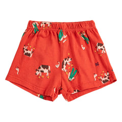 Bobo Choses - Pantalón corto de granja de algodón orgánico | Rojo