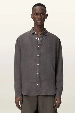 AllSaints camisa de lino para hombre LOOM