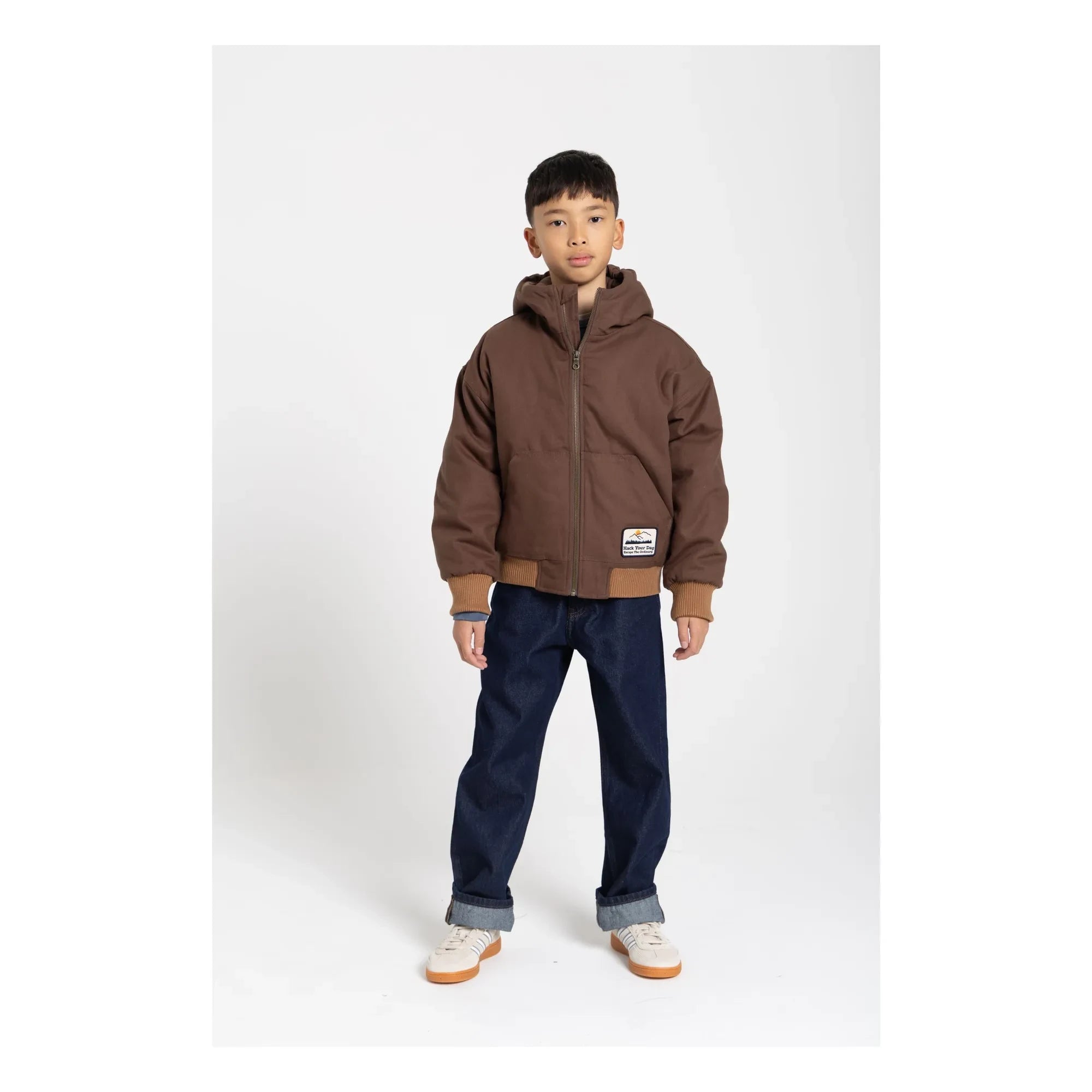 Hundred Pieces - Chaqueta con capucha mate | Marrón