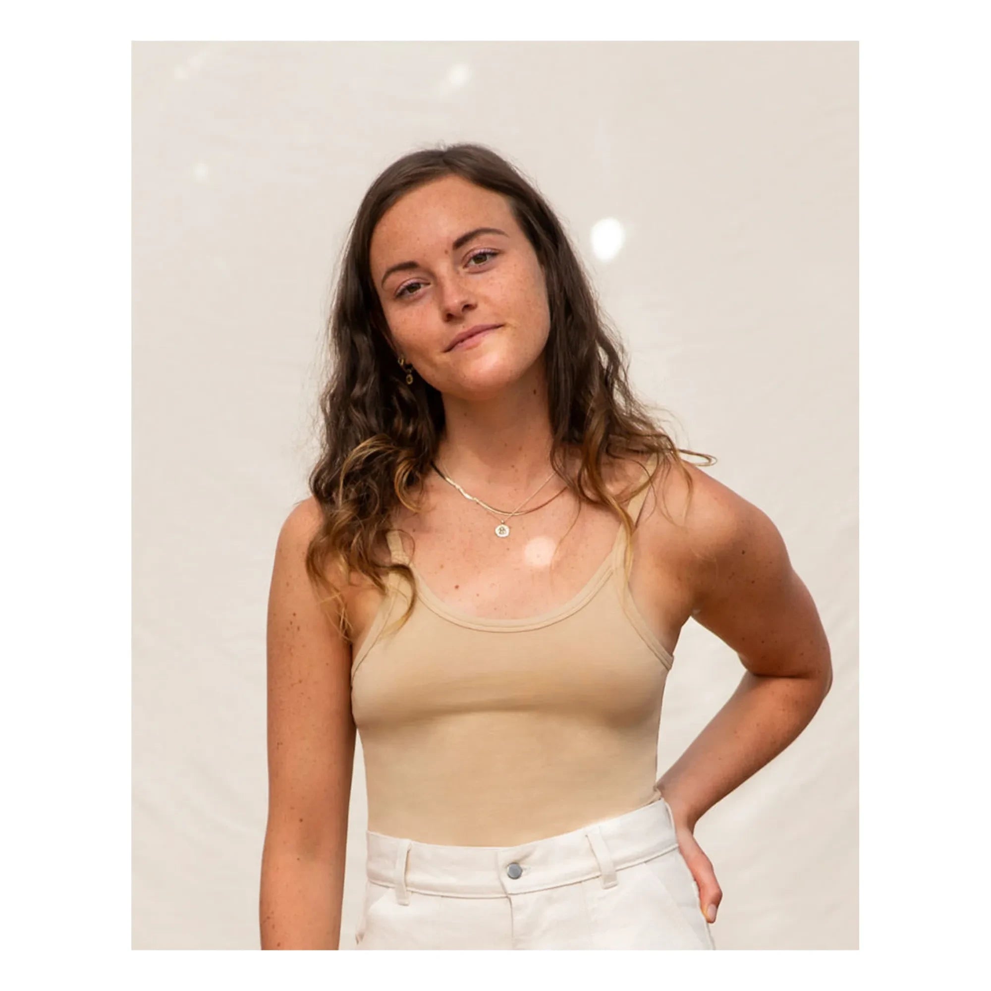 Matona - Camiseta sin mangas de algodón orgánico cropped - Colección mujer | Polvo